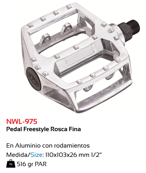 PEDALES BICICLETA TKX FREE ALUMINIO 1/2 ROSCA FINA